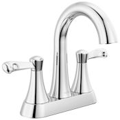 Delta Esato 1.2 GPM Two Handle Centerset Bathroom Faucet with Push Pop-Up Drain Assembly Chrome